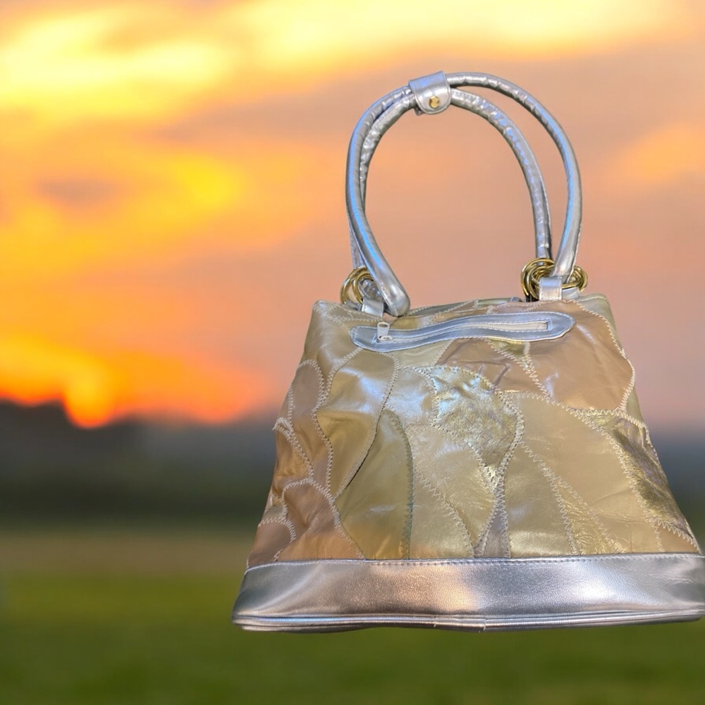 Vintage Leather Patch Work Purses - image 2